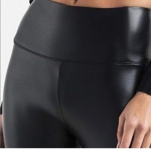 Vince Camuto Black faux leather leggings.Hi-waisted, belly control and bootylift
